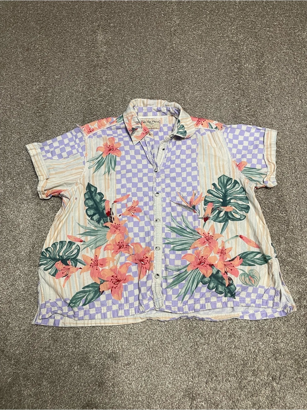 Free People We the Free Retro Tropics Shirt Women’s Size Medium